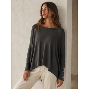 ALFANI Womens Boatneck Poncho Asymmetrical Hem Dolman Sleeve Studded Sweater XS